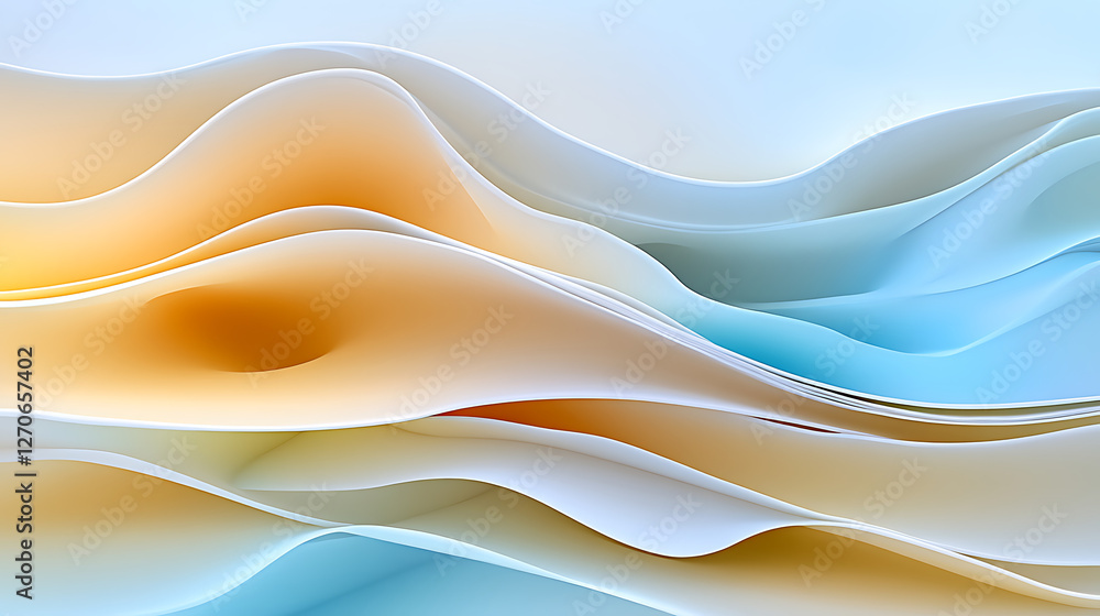 Poster flowing light and shadow abstract background design with gradual tones and smooth transitions