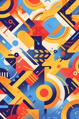 Abstract geometric shapes, vibrant colors, dynamic design, background pattern, website graphic