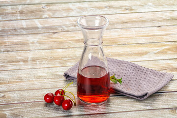 Sweet cherry juice in the glass