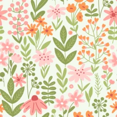 Gardinen Kinderzimmer Muster  Seamless pattern with wild flowers  © rosypatterns