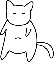 cat sitting cute doodle outline 