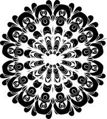 black and white floral ornament