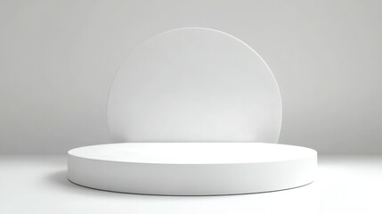 Minimalist Podium: A pristine, minimalist podium, perfect for showcasing products or presentations, stands centered.