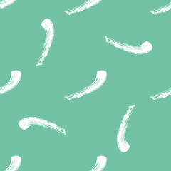 Seamless pattern with delicate hand-drawn ink strokes scattered across a soft green background. Dynamic yet minimalist wallpaper. 