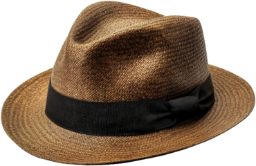 Brown fedora hat, white isolate background