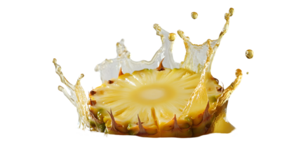 A refreshing splash of pineapple
 transparant background png	
