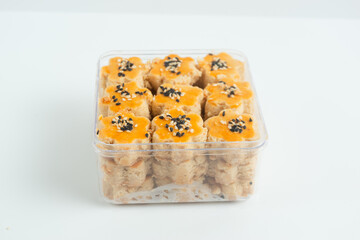 Kue Kacang or peanut cookies. cookies for eid mubarak. Perfect for recipe, article, catalogue, or any commercial purposes. With copy space.