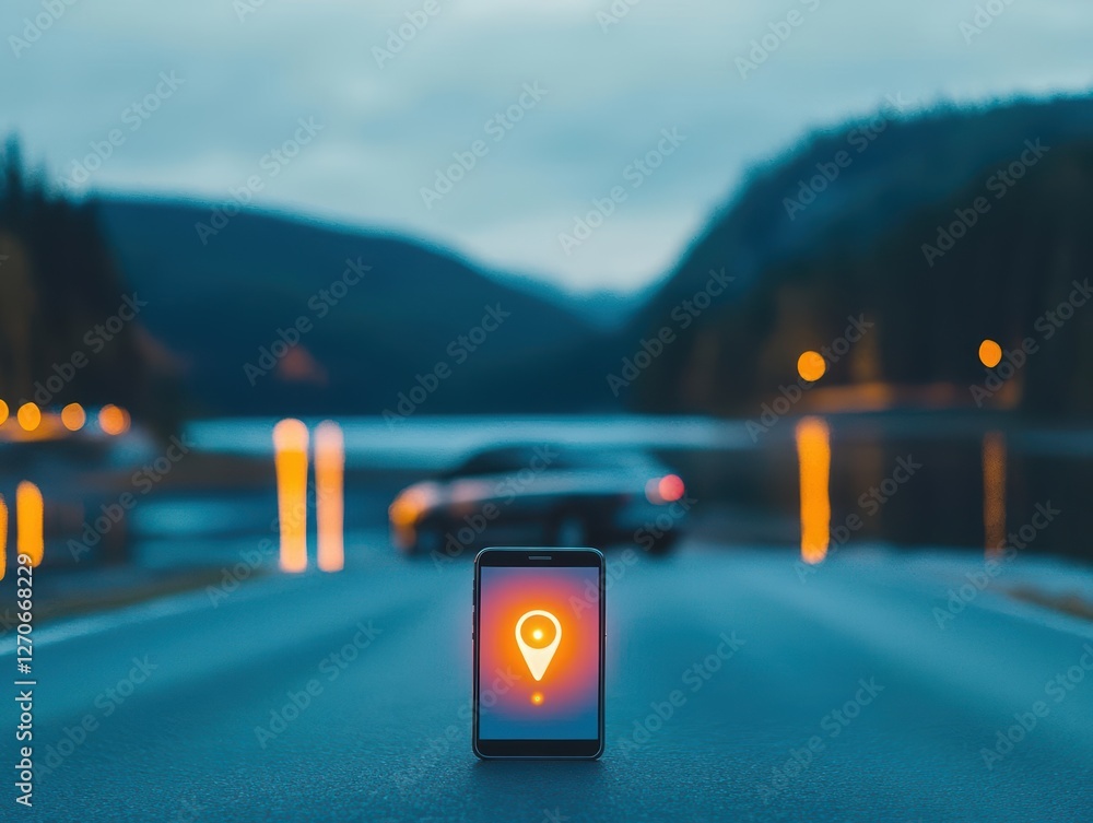 Aufkleber smartphone displaying detailed map navigation with vibrant colors and clear graphics showcasing mode