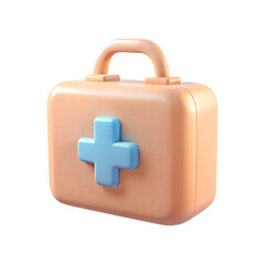 Fototapeta premium First aid kit. 3d rendering isolated on white background. Cartoon plastic style icon