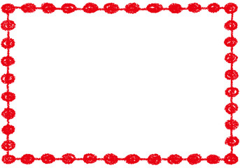 手描きのクレヨン素材　背景　北欧風のモダンなフレーム