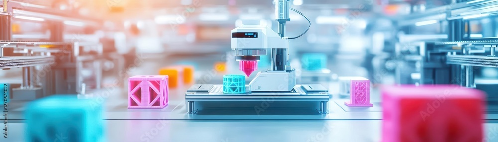 Poster intricate laboratory setting featuring a microscope in focus with another microscope in the backgrou