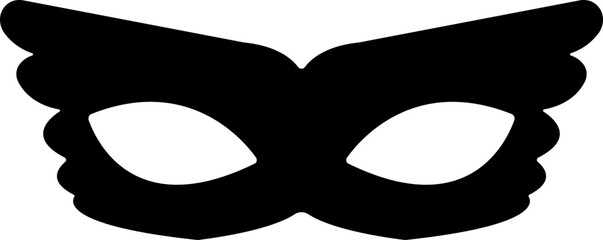 Different Mask silhouette isolated on transparent background Masquerade vector for apps or web party superhero carnival villain or burglar icon in flat. costume eye mask hidden person face