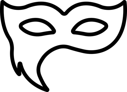 recommend clip art: Different Mask silhouette isolated on transparent background Masquerade vector for apps or web party superhero carnival villain or burglar icon in line. costume eye mask hidden person face