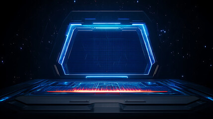 Obraz premium Futuristic Interface Control Panel Display Screen Technology Integration and Data Information