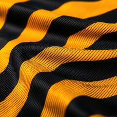 Textured Fabric with Black and Yellow Stripes for Design Projects