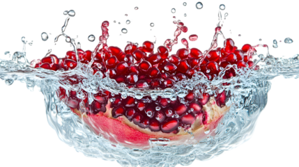 A refreshing splash of pomegranate transparant background png