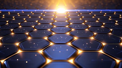 Obraz premium Abstract Glowing Hexagon Pattern Background