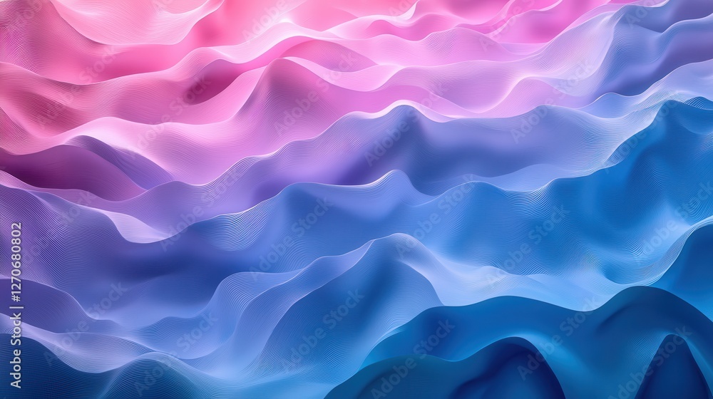 Poster digital art abstract gradient waves creating a calm and serene atmosphere