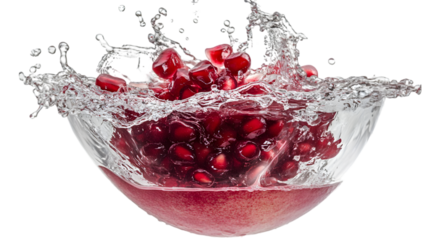 A refreshing splash of pomegranate transparant background png