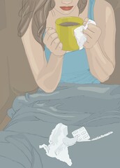 hands taking cup with hot drink 
