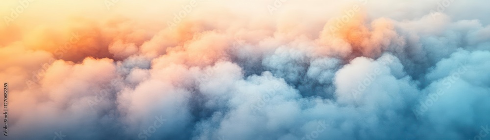 Poster mysterious fog blankets serene landscape with soft light filtering through trees creating an enigmat
