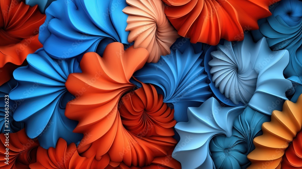 Poster vibrant spiral patterns abstract art digital design colorful textures close-up view artistic express