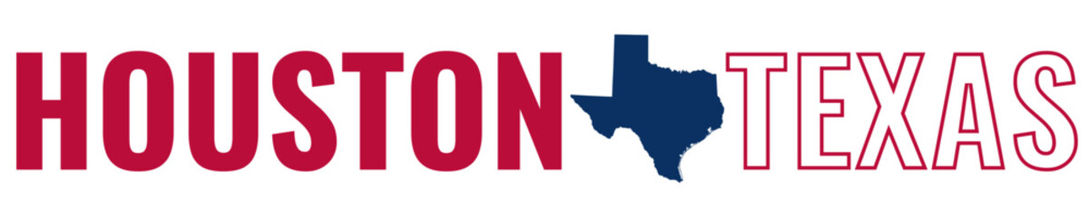 Houston Texas text stamp with map on transparent background