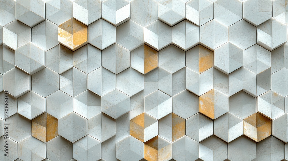 Poster dynamic hexagonal patterns modern design wall art contemporary space abstract perspective
