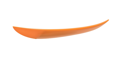 A solitary orange surfboard on a transparent background, embodying summer beach vacation essentials