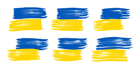 Set of Ukrainian national flags