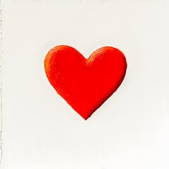 Obraz premium white background one 2D red little heart, Generative AI 