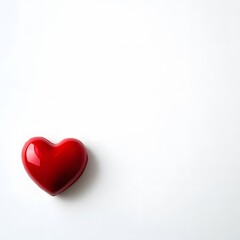 Obraz premium white background one 2D red little heart, Generative AI 