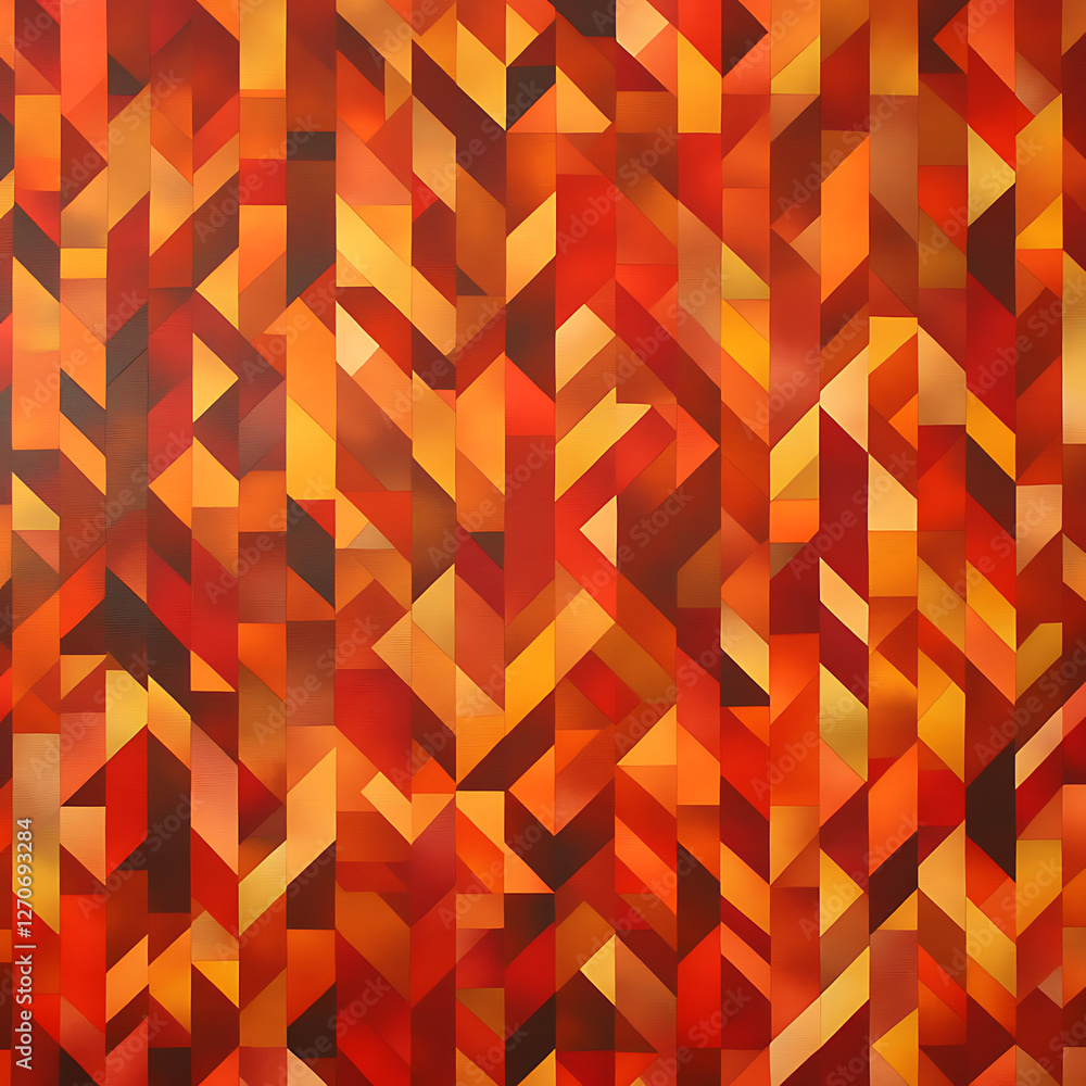 Poster geometric fire pattern abstract background with dynamic angular shapes and warm color palette