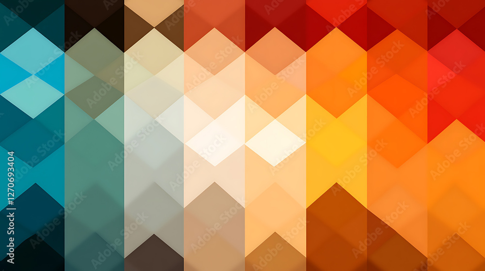 Poster geometric gradient arrow pattern with harmonious color transitions for modern abstract design