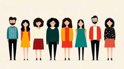 Diverse group of people standing together.