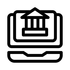 Online banking line icon