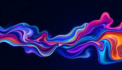 Ondas fluidas coloridas abstractas sobre un fondo oscuro