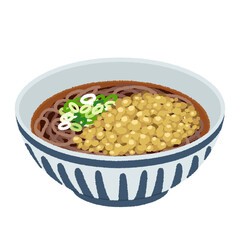 たぬきそばのイラスト