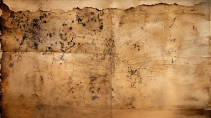 An aged, ink-stained piece of paper with dark spots