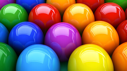 Naklejka premium Gleaming Array of Colorful Spheres Creating a Vibrant Texture Rich Background Design Element