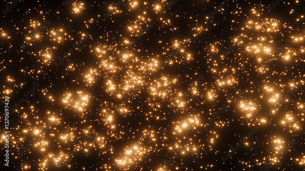 Aufkleber glimmering stars on dark backdrop abstract celestial space display shining particles effect decorati