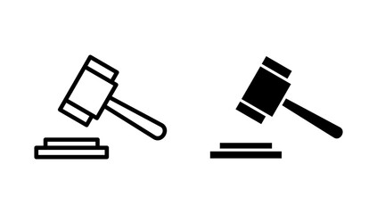 Gavel icon vector. judge gavel sign and symbol. law icon. auction hammer