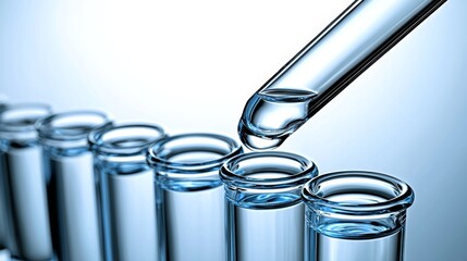 Dropping liquid into test tubes during a laboratory experiment in a scientific research facility