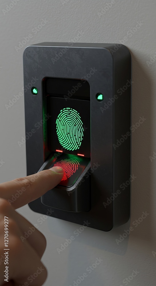 Poster fingerprint scanner for secure access on modern security system