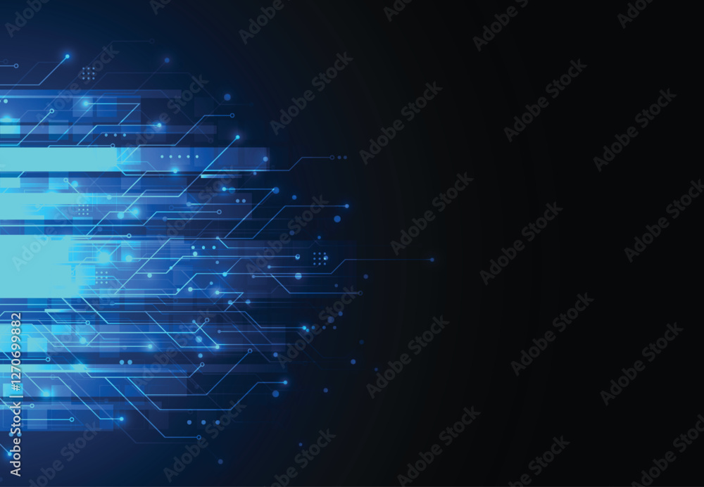 Poster abstract background with technology circuit board texture. artificial intelligence electronic board.