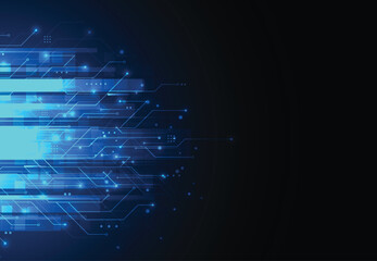 Abstract background with technology circuit board texture. Artificial intelligence electronic board. Communication and engineering concept. Vector illustration