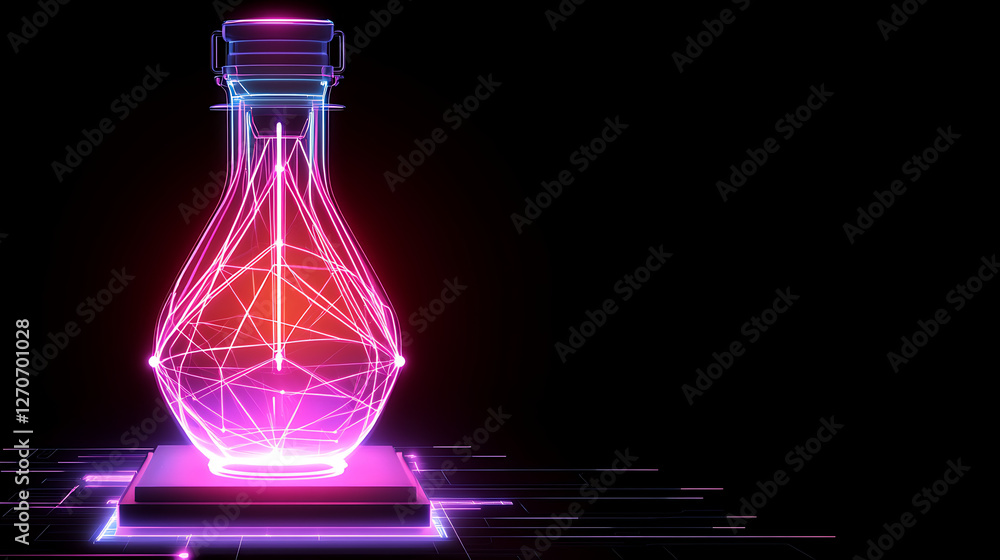 Aufkleber glowing digital lightbulb on platform conceptual innovation and technological advancement image