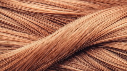 Fototapeta premium Damaged hair concept. Hair strands in warm shades of brown, woven together intricately.