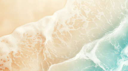 Obraz premium Soft beige foam texture with delicate soap bubbles on a neutral background, perfect for spa, skincare, and relaxation themes, conveying cleanliness, calmness, and self-care in a fresh, minimal aesthet