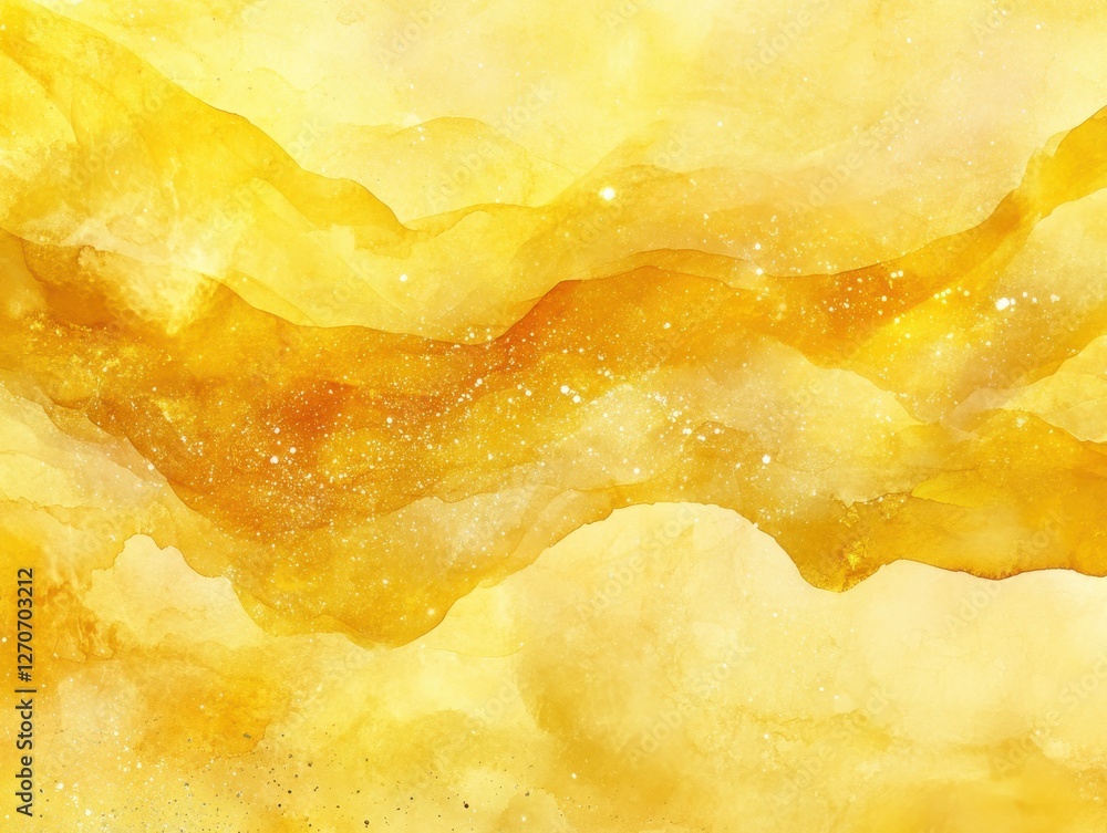 Poster abstract golden yellow texture with shimmering effects, natural patterns and soft waves in a vibrant